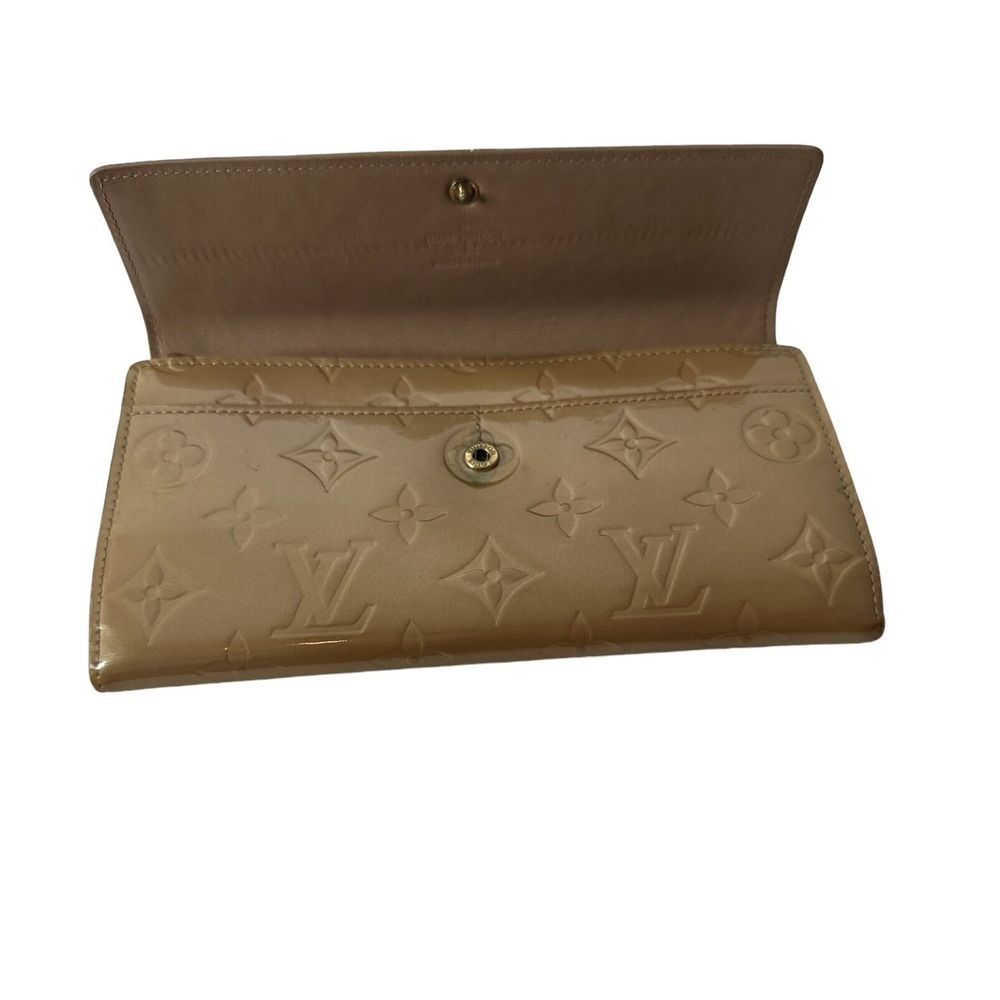 Louis Vuitton‎ Wallet Yellow Gold Vernis Monogram Organizer Slots Pocket 3 Fold - Picture 7 of 14
